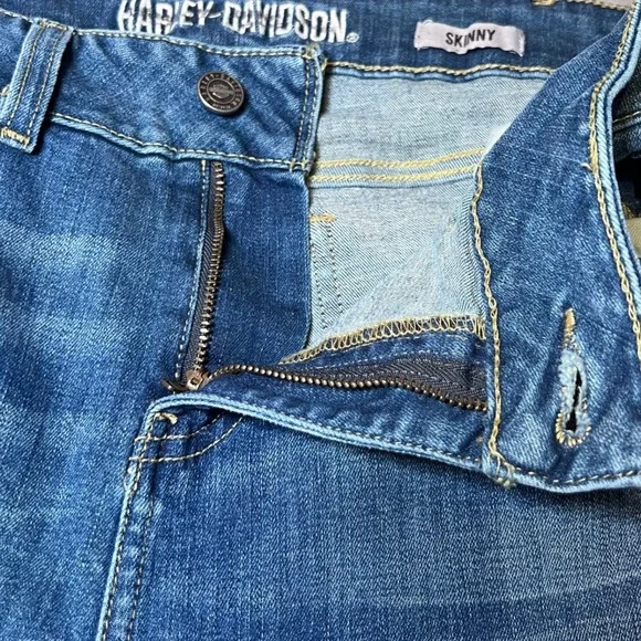 Harley Davidson Womens Size 20W Skinny Blue Jeans Denim Biker Casual Motorcycle - Picture 11 of 16